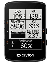Contrôle du home-trainer sur le Bryton Rider 460